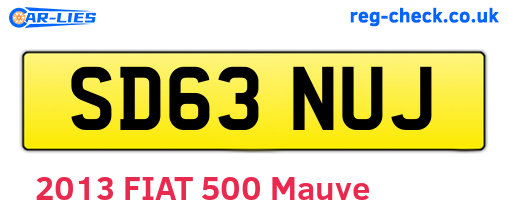 SD63NUJ are the vehicle registration plates.