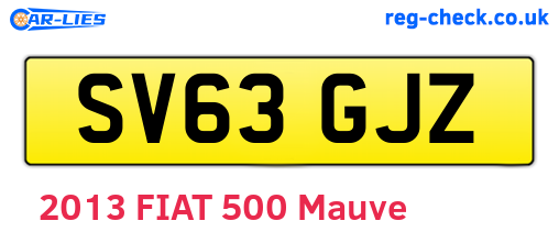 SV63GJZ are the vehicle registration plates.