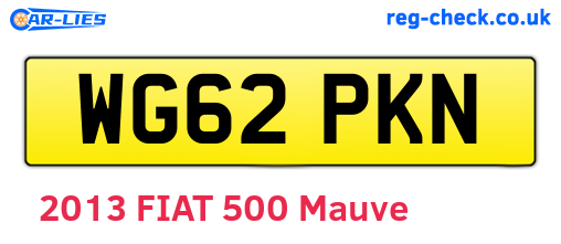 WG62PKN are the vehicle registration plates.