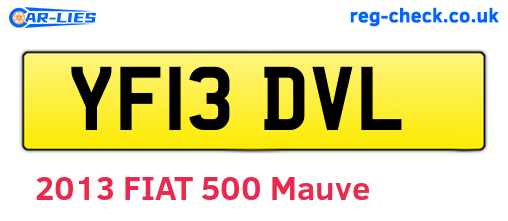 YF13DVL are the vehicle registration plates.