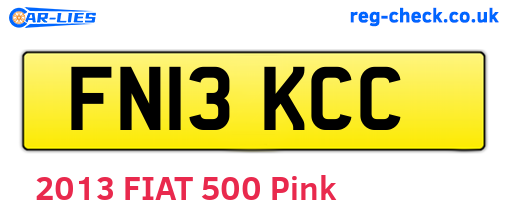 FN13KCC are the vehicle registration plates.