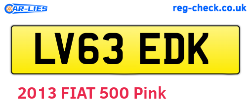 LV63EDK are the vehicle registration plates.