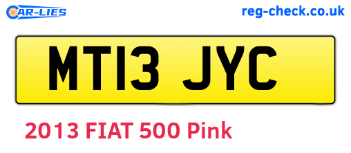 MT13JYC are the vehicle registration plates.