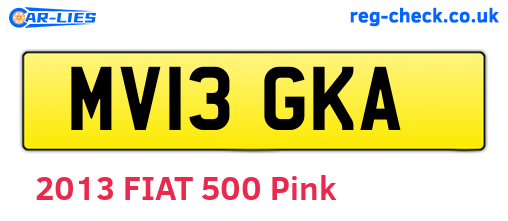 MV13GKA are the vehicle registration plates.