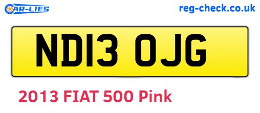 ND13OJG are the vehicle registration plates.