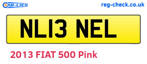 NL13NEL are the vehicle registration plates.