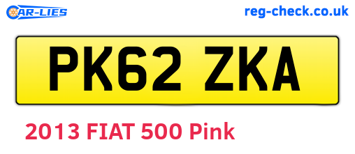 PK62ZKA are the vehicle registration plates.