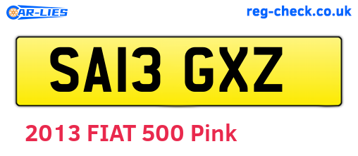 SA13GXZ are the vehicle registration plates.