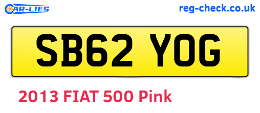SB62YOG are the vehicle registration plates.