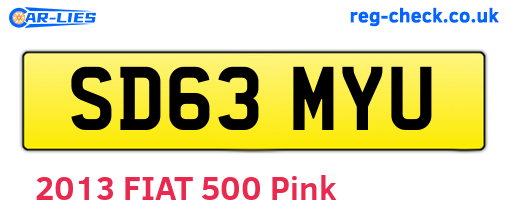 SD63MYU are the vehicle registration plates.