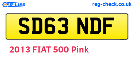 SD63NDF are the vehicle registration plates.
