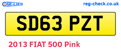 SD63PZT are the vehicle registration plates.