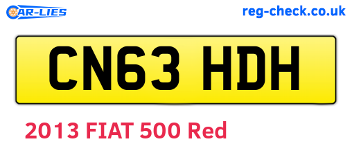 CN63HDH are the vehicle registration plates.