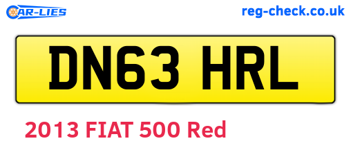 DN63HRL are the vehicle registration plates.