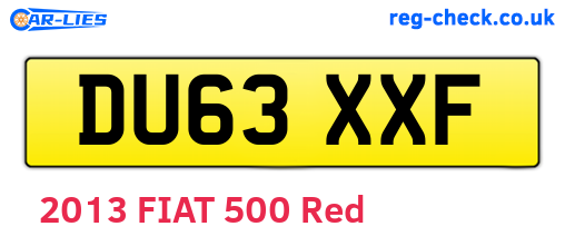 DU63XXF are the vehicle registration plates.