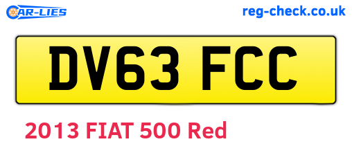 DV63FCC are the vehicle registration plates.