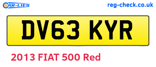 DV63KYR are the vehicle registration plates.