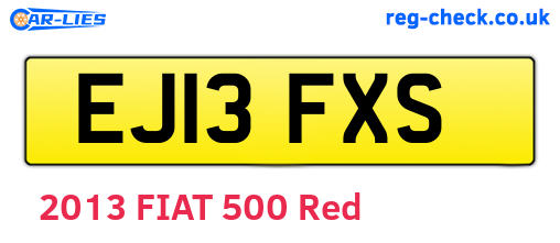EJ13FXS are the vehicle registration plates.