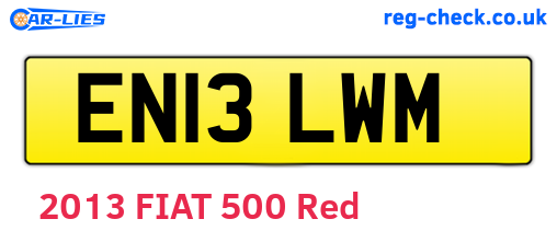 EN13LWM are the vehicle registration plates.