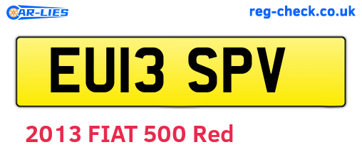 EU13SPV are the vehicle registration plates.