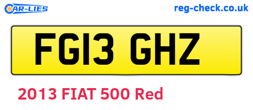 FG13GHZ are the vehicle registration plates.