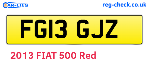 FG13GJZ are the vehicle registration plates.