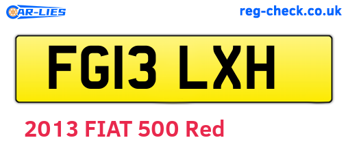 FG13LXH are the vehicle registration plates.