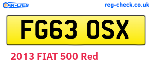 FG63OSX are the vehicle registration plates.