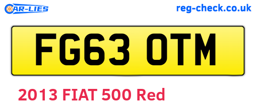 FG63OTM are the vehicle registration plates.