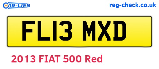 FL13MXD are the vehicle registration plates.