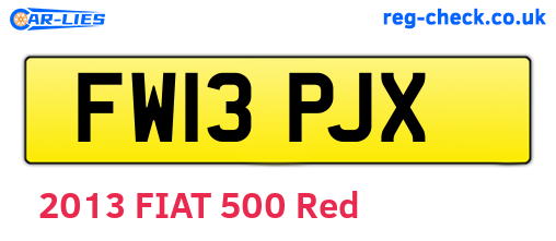 FW13PJX are the vehicle registration plates.