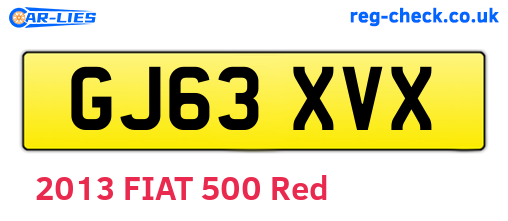 GJ63XVX are the vehicle registration plates.