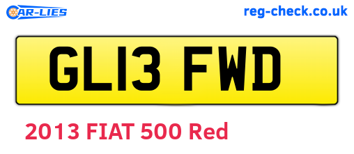 GL13FWD are the vehicle registration plates.