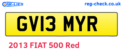 GV13MYR are the vehicle registration plates.