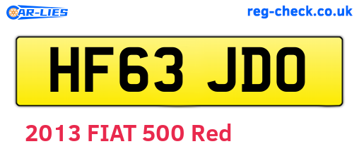 HF63JDO are the vehicle registration plates.