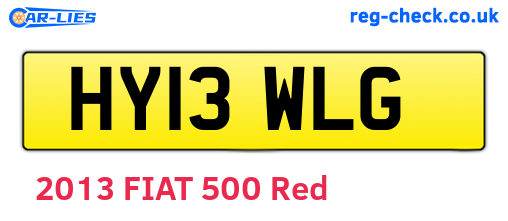 HY13WLG are the vehicle registration plates.