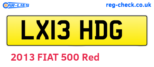 LX13HDG are the vehicle registration plates.