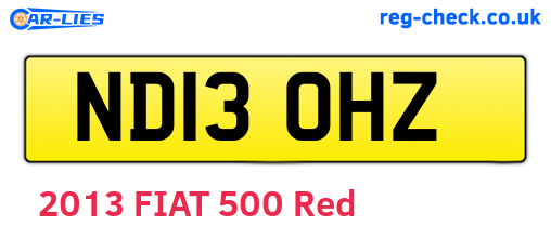 ND13OHZ are the vehicle registration plates.