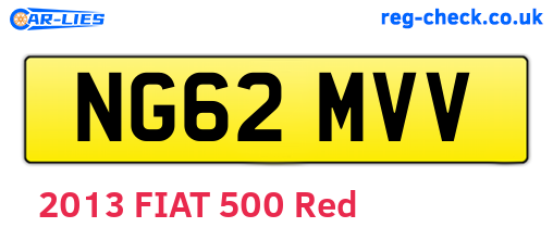 NG62MVV are the vehicle registration plates.