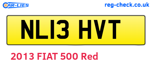 NL13HVT are the vehicle registration plates.