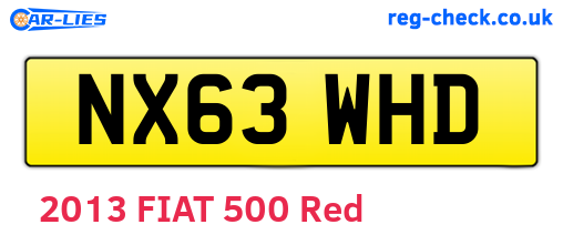 NX63WHD are the vehicle registration plates.
