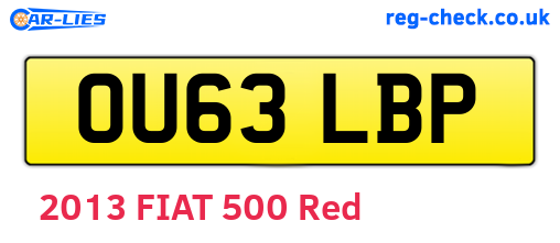 OU63LBP are the vehicle registration plates.