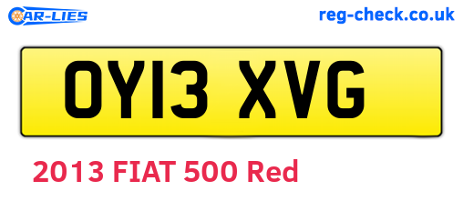 OY13XVG are the vehicle registration plates.
