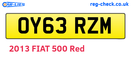 OY63RZM are the vehicle registration plates.