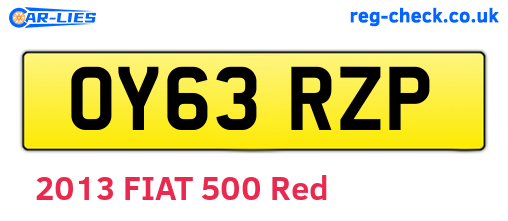 OY63RZP are the vehicle registration plates.
