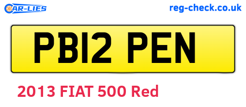 PB12PEN are the vehicle registration plates.