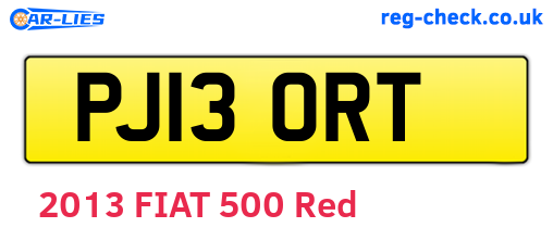 PJ13ORT are the vehicle registration plates.