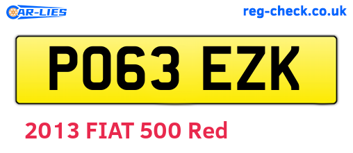 PO63EZK are the vehicle registration plates.