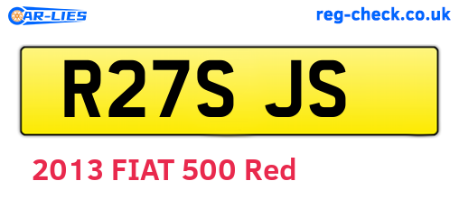 R27SJS are the vehicle registration plates.