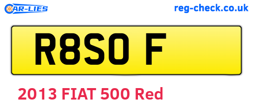 R8SOF are the vehicle registration plates.